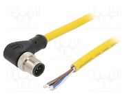 Connection lead; M12; PIN: 5; angled; 5m; plug; 250VAC; 4A; PVC; IP68 MUELLER ELECTRIC