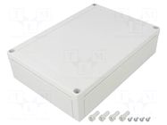 Enclosure: multipurpose; X: 180mm; Y: 255mm; Z: 63mm; MNX; grey; IK08 FIBOX