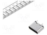 Socket; USB C; SMT; PIN: 16; vertical; top board mount; USB 2.0; 5A Global Connector Technology (GCT)