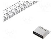 Connector: USB C; socket; SMT; PIN: 6; vertical; top board mount; 3A GCT