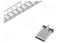 Connector: USB C; plug; SMT; PIN: 24; vertical; top board mount GCT