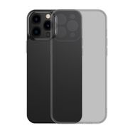 Baseus Frosted Glass Case Cover for iPhone 13 Pro Max Hard Cover with Gel Frame black (ARWS001101), Baseus