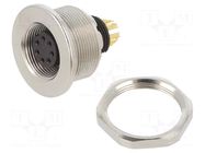 Connector: M9; socket; female; Plating: gold-plated; 125V; 1A; IP67 BINDER