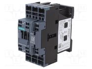 Contactor: 3-pole; NO x3; Auxiliary contacts: NO + NC; 24VAC; 9A SIEMENS