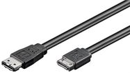 HDD eSATA Cable 1.5 GBit/s/3 GBit/s/6 GBit/s, 0.5 m, black - SATA L-Type male  > eSATA I-Type male