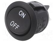 ROCKER; DPST; Pos: 2; ON-OFF; 10A/28VDC; black; none; Rcont max: 50mΩ SWITCH COMPONENTS