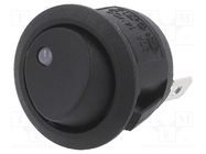 ROCKER; SPST; Pos: 2; ON-OFF; 20A/14VDC; black; LED; Rcont max: 50mΩ SWITCH COMPONENTS