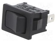 ROCKER; SP3T; Pos: 3; ON-OFF-ON; 10A/24VDC; black; none; RF; UL94V-2 SWITCH COMPONENTS