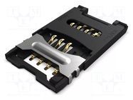 Connector: for cards; Mini SIM; with hinged cover; SMT; PIN: 6; 1A GCT