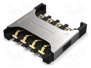 Connector: for cards; Micro SIM; push-pull; SMT; gold flash; PIN: 8 Global Connector Technology (GCT)