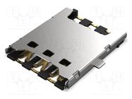 Connector: for cards; Nano SIM; push-pull,with peg; SMT; PIN: 6 Global Connector Technology (GCT)