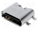 Socket; USB C; Fully SMT; PIN: 6; horizontal; top board mount; 3A Global Connector Technology (GCT)