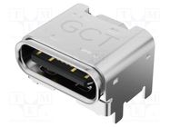 Socket; USB C; SMT; PIN: 16; horizontal; top board mount; USB 2.0 Global Connector Technology (GCT)