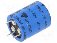 Capacitor: electrolytic; SNAP-IN; 2.2mF; 63VDC; Ø25x30mm; ±20% VISHAY