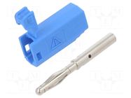 Connector: 2mm banana; plug; 10A; 30VAC; 60VDC; blue; nickel plated STÄUBLI