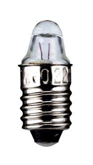 Lens-end Miniature Bulb for Torch, 0.5 W, 0.5 W, transparent - base E10, 2.2 V (DC), 250 mA