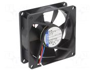 Fan: DC; axial; 12VDC; 80x80x25.4mm; 79m3/h; 37dBA; ball; 3600rpm EBM-PAPST