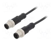 Cable: for sensors/automation; plug; PIN: 4; M12 male,both sides AMPHENOL LTW