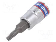 Socket; socket spanner; Bit: Torx®; Size: TX15; 1/4"; 37mm KING TONY