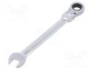 Wrench; combination spanner,with ratchet,with joint; 13mm PG TOOLS
