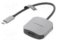 Converter; HDMI 1.4; HDMI socket,USB C plug; 0.15m; black VENTION