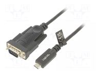 USB to RS232 converter; D-Sub 9pin plug,USB C plug; 1.2m LOGILINK