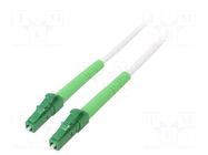 Fiber patch cord; OS2; LC/APC,both sides; 10m; LSZH; white Goobay