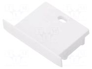 Cap for LED profiles; white; 20pcs; ABS; with hole TOPMET