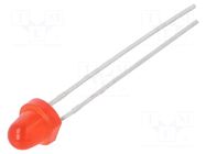 LED; red; 5mm; 25÷50mcd; 60°; Front: convex; 2÷2.4VDC; No.of term: 2 EVERLIGHT