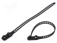 Cable tie; multi use; polyurethane thermoplastic TPE-U; black HELLERMANNTYTON