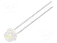 LED; white cold; 5mm; 1100÷4180mcd; 110°; Front: convex; 3.2÷4VDC CREE LED