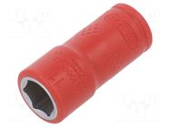 Socket; 6-angles,insulated,socket spanner; HEX 11mm; 1/4" WIHA