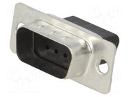 Connector: D-Sub; PIN: 9; plug; male; for cable; Type: w/o contacts Deltron AG