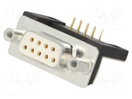 Connector: D-Sub; PIN: 9; socket; female; THT; Plating: gold-plated Deltron AG