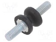 Vibration damper; M4; Ø: 10mm; rubber; L: 8mm; Thread len: 10mm; 43N ELESA+GANTER