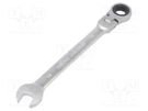 Wrench; combination spanner,with ratchet,with joint; 14mm PG TOOLS