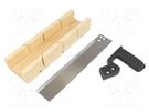 Mitre box; Kit: woodcutting saw; 50mm PG TOOLS