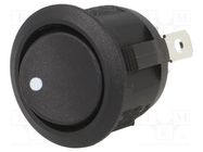 ROCKER; SPST; Pos: 2; ON-OFF; 10A/28VDC; black; none; Rcont max: 50mΩ SWITCH COMPONENTS