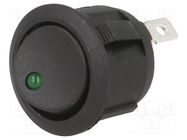 ROCKER; SPST; Pos: 2; ON-OFF; 20A/14VDC; black; LED; Rcont max: 50mΩ SWITCH COMPONENTS