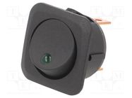 ROCKER; SPST; Pos: 2; ON-OFF; 25A/12VDC; black; LED; Rcont max: 50mΩ SWITCH COMPONENTS