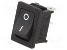 ROCKER; SPST; Pos: 2; ON-OFF; 10A/250VAC; black; none; Body: black SWITCH COMPONENTS