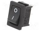 ROCKER; SPST; Pos: 2; OFF-(ON); 10A/24VDC; black; none; Body: black SWITCH COMPONENTS
