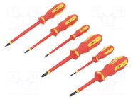 Kit: screwdrivers; insulated; Pozidriv®,slot; 1kVAC; 6pcs. ERKO
