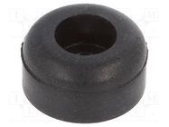 Screw fastened foot; H: 6.4mm; black; Dim: Ø12.7mm; Cutout: Ø3.2mm KEYSTONE