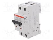 Circuit breaker; 230/400VAC; Inom: 32A; Poles: 2; Charact: K; 6kA ABB