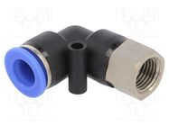 Push-in fitting; angled 90°; -0.95÷15bar; Thread: R 1/4"; 0÷60°C PNEUMAT