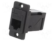 Coupler; DUALSLIM; Cat: 6; 8p8c; RJ45 socket,both sides; angled CLIFF