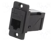 Coupler; DUALSLIM; Cat: 6; 8p8c; RJ45 socket,both sides; angled CLIFF