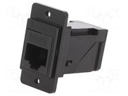 Coupler; DUALSLIM; Cat: 6; 8p8c; RJ45 socket,both sides; angled CLIFF