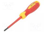 Screwdriver; insulated; Pozidriv®; PZ1; 80mm; 1kVAC; tool steel HÖGERT TECHNIK